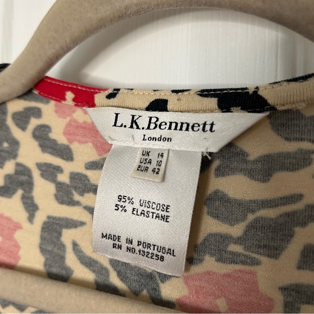 LK Bennett Kaisa Cheetah Print Wrap Dress - Picture 4 of 9